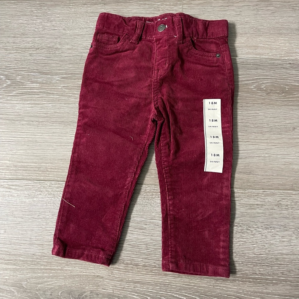 Cat and Jack Burgundy Corduroy Stretch Skinny Pants Size 18 months